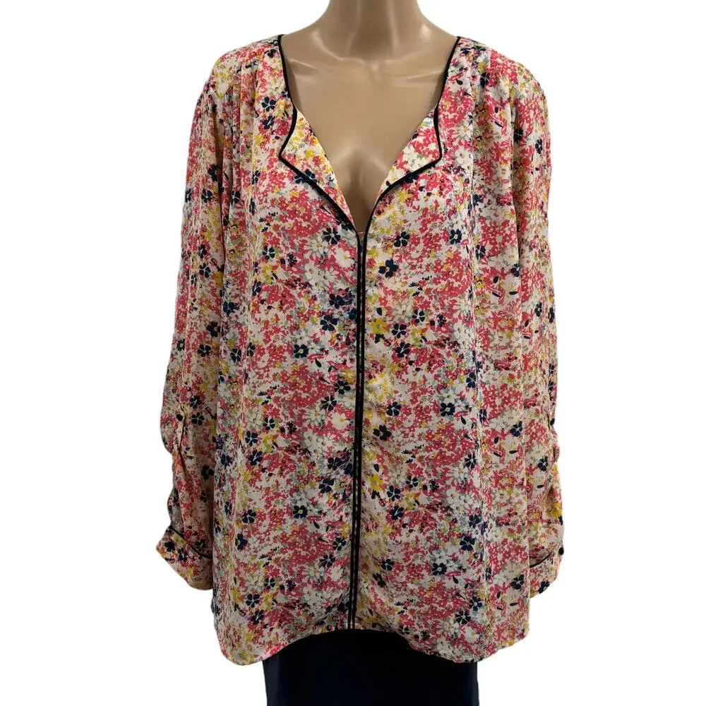Modcloth Floral Burst Podcast Co-Host Blouse